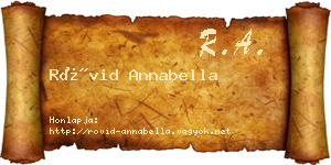 Rövid Annabella névjegykártya